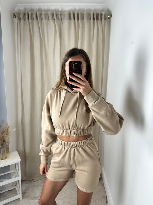 BIANCA FLEECE HOODED SHORT SET
