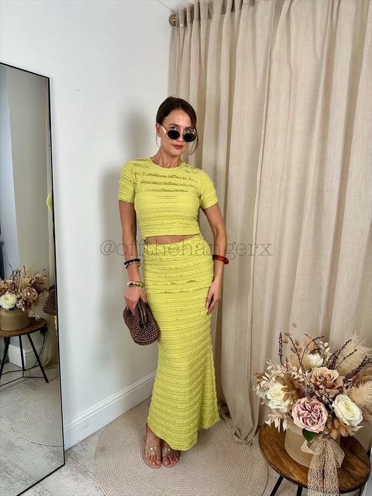 CLARICE CRINKLE MAXI SKIRT SET