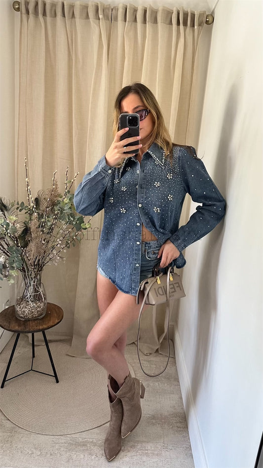 KIARA FULLY EMBELLISHED DENIM JACKET