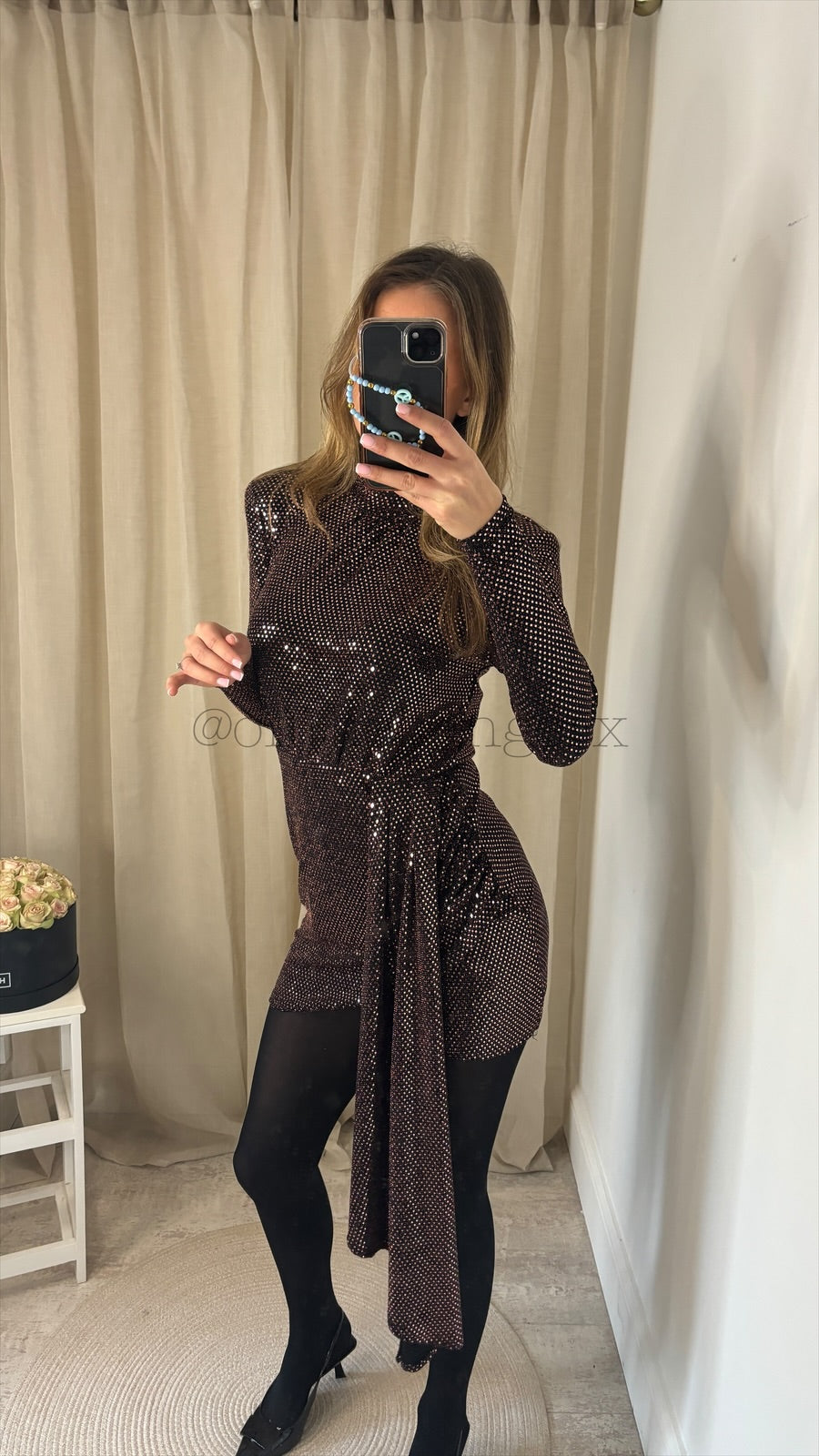 LEXI HIGH NECK DRAPE DRESS