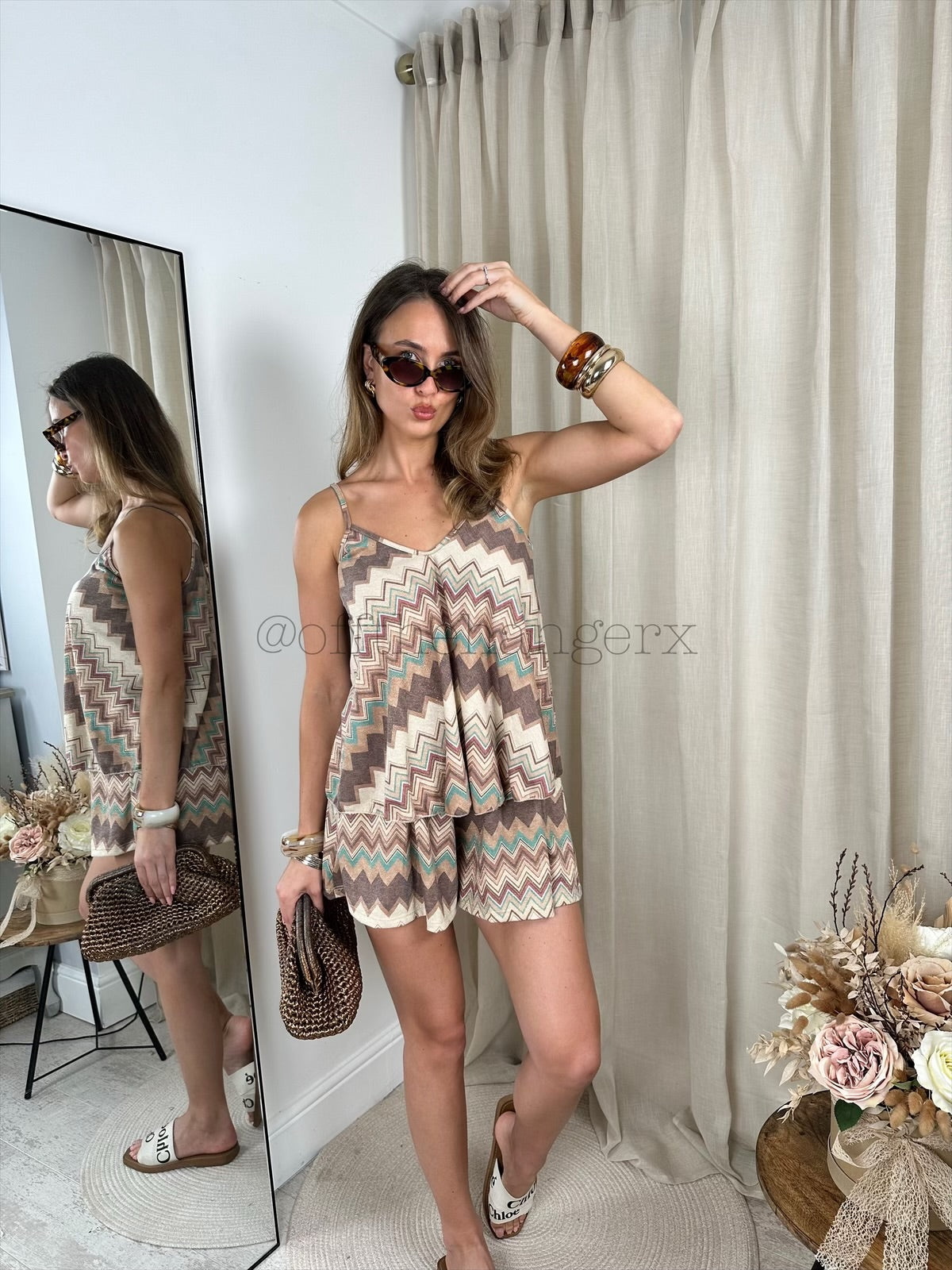 SAMANTHA LUREX STRAPPY SHORT SET
