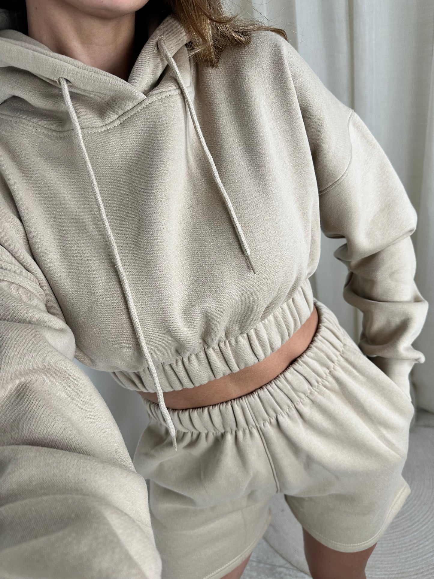 BIANCA FLEECE HOODED SHORT SET