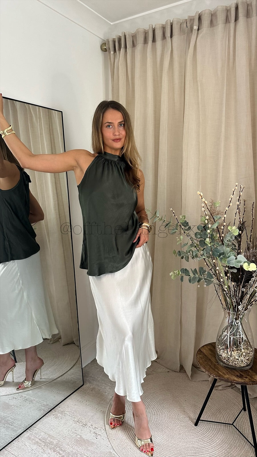 LIZZY SILK MIDI SKIRT