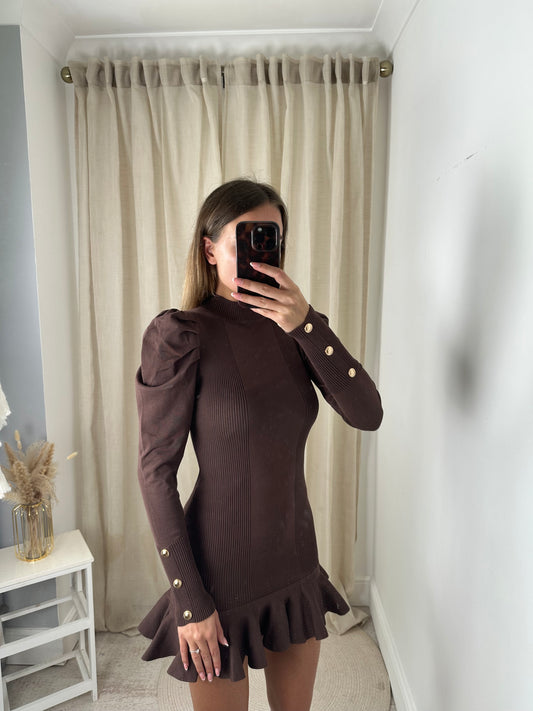 KNIT PEPLUM DRESS