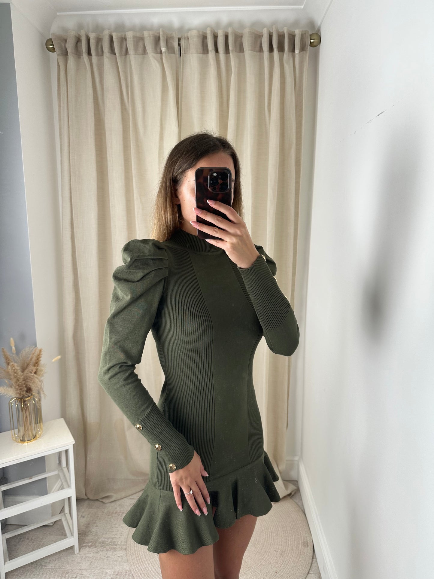 KNIT PEPLUM DRESS