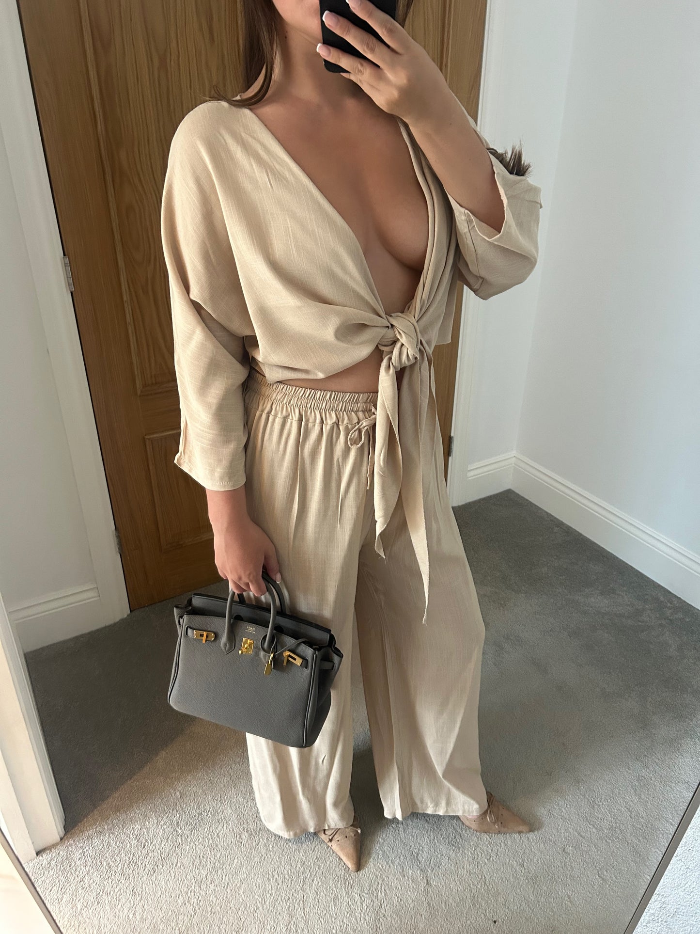 GRECIA LINEN TIE CO-ORD