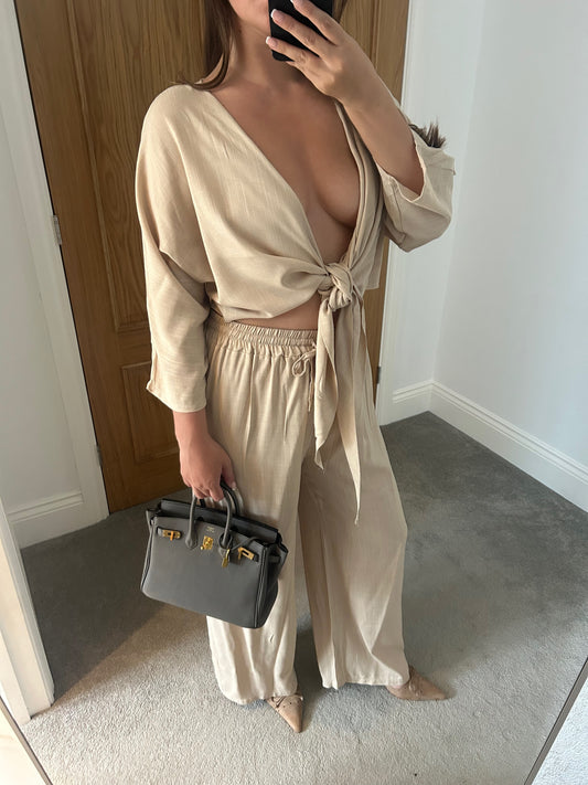 GRECIA LINEN TIE CO-ORD