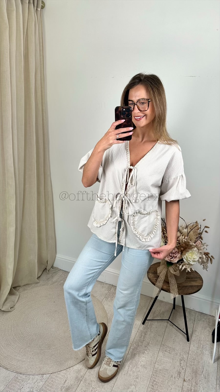 HATTIE GINGHAM TIE FRONT SHIRT