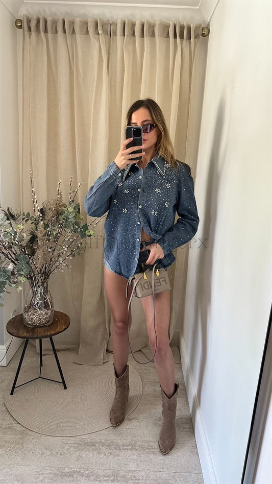 KIARA FULLY EMBELLISHED DENIM JACKET