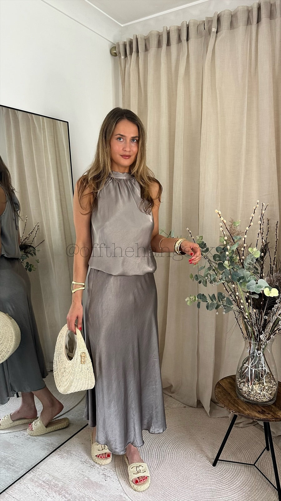 LIZZY SILK MIDI SKIRT