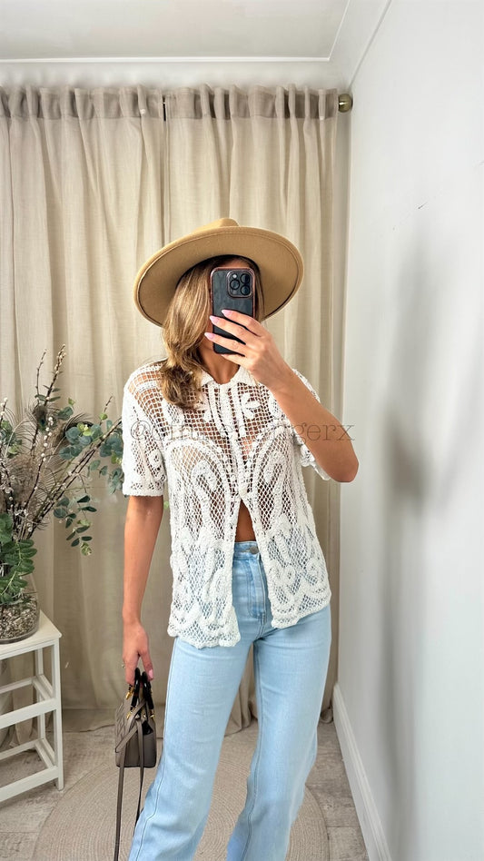 LYDIA CROCHET BUTTON SHIRT