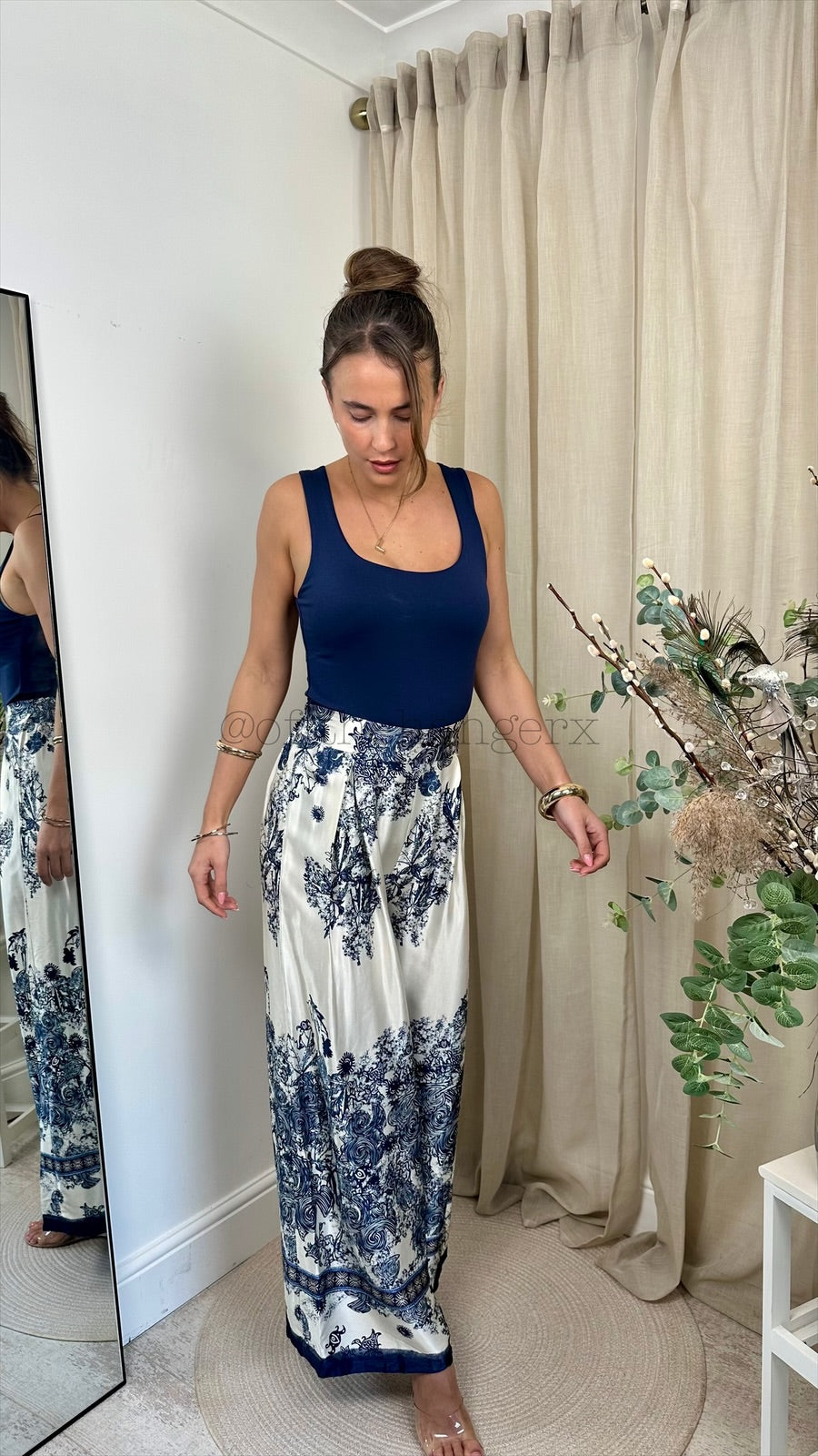 LIBBY PATTERNED HIGH WAIST TROUSERS