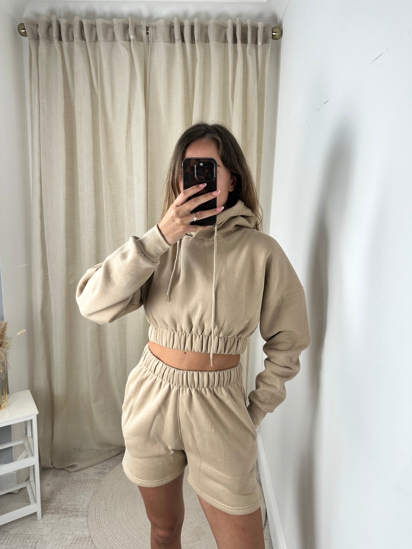 BIANCA FLEECE HOODED SHORT SET