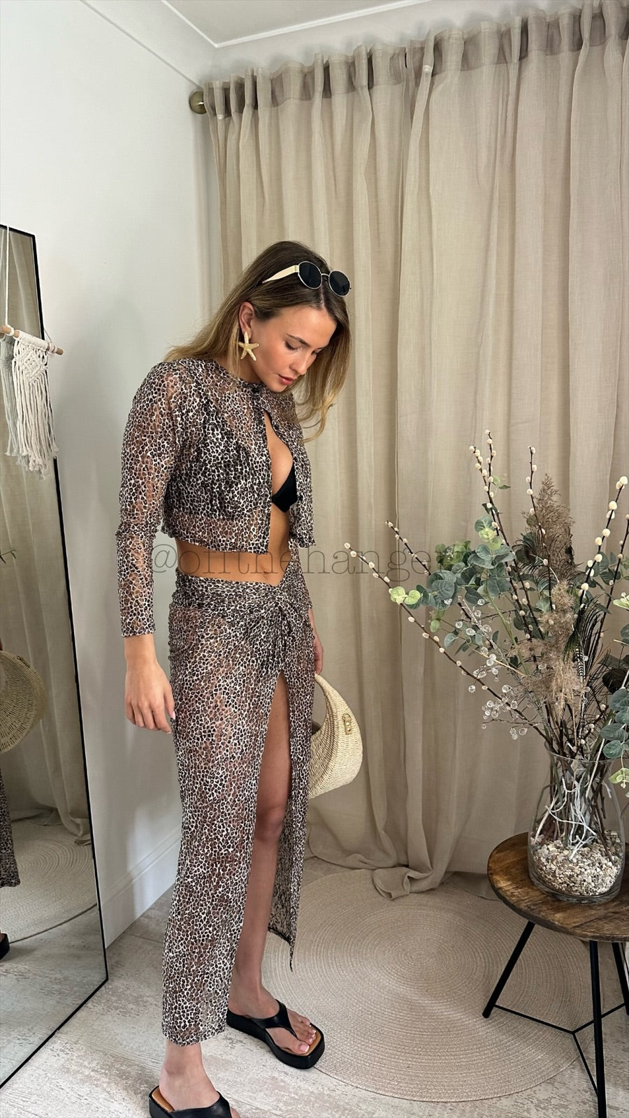 SHANNON FINE KNIT CHEETAH PRINT SET