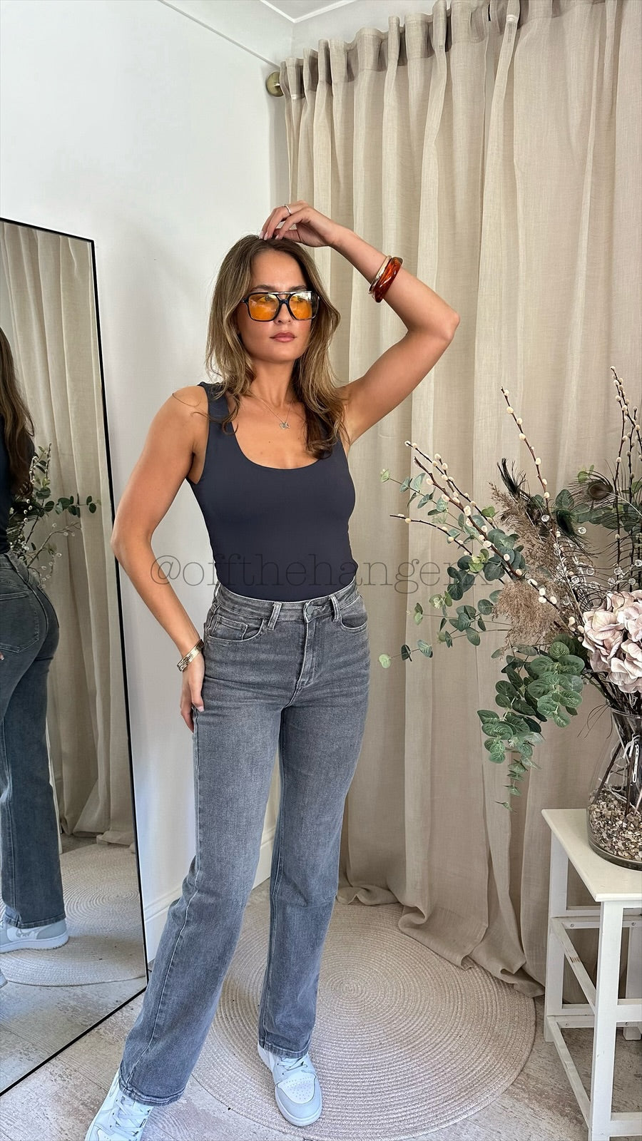TESSA HIGH WAIST ACID WASH WIDE FIT JEANS