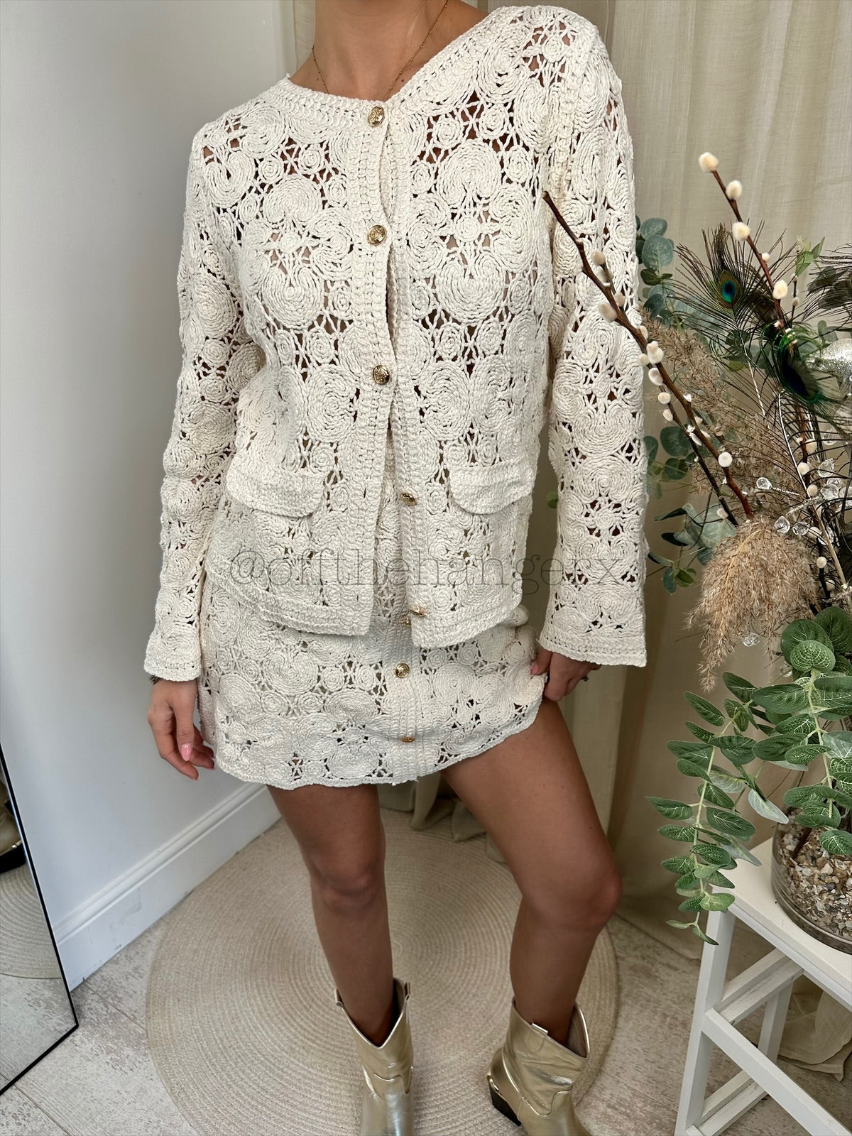 CHANEL CROCHET SKIRT SET