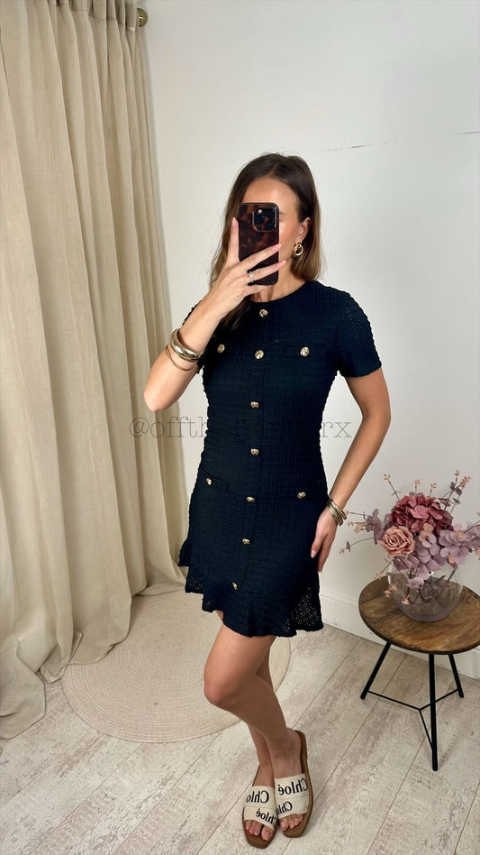 MEGHAN MILITARY BUTTON DRESS
