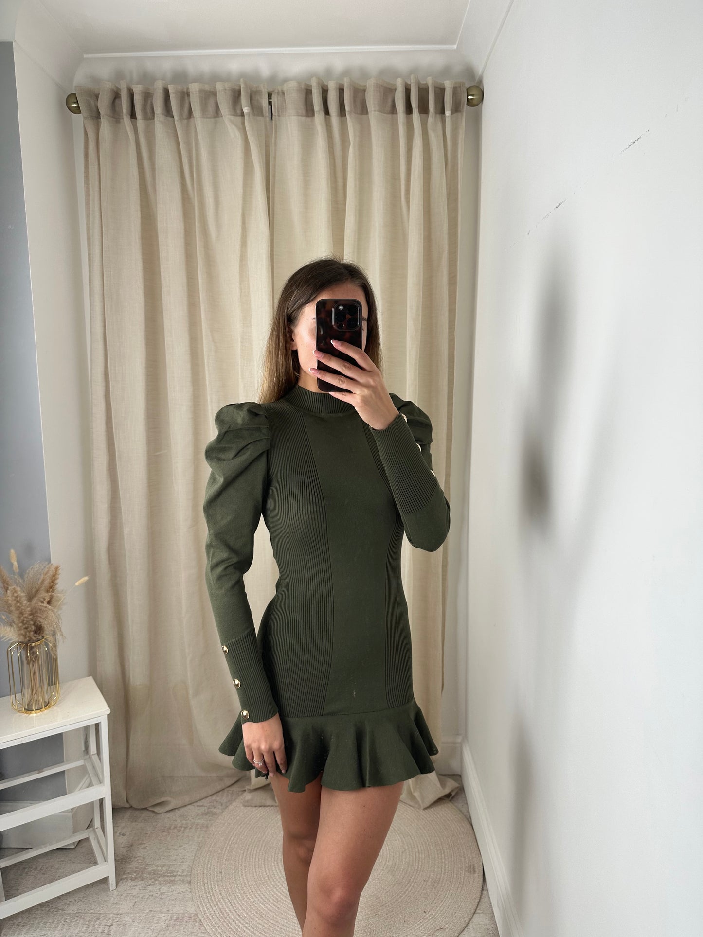 KNIT PEPLUM DRESS