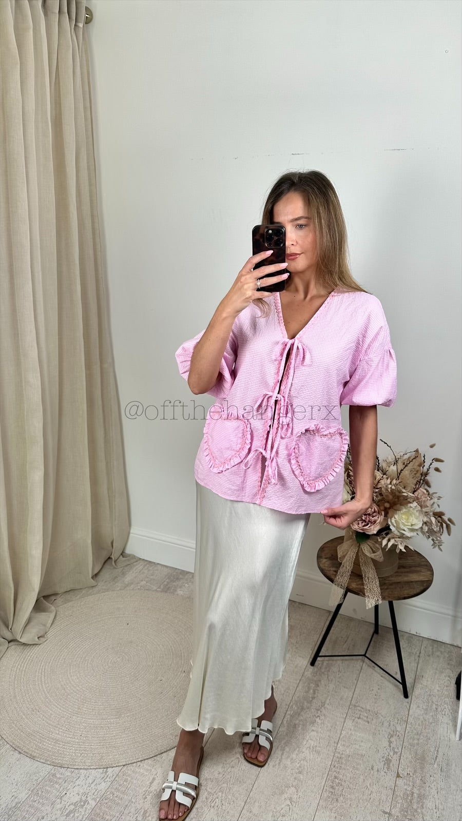 HATTIE GINGHAM TIE FRONT SHIRT
