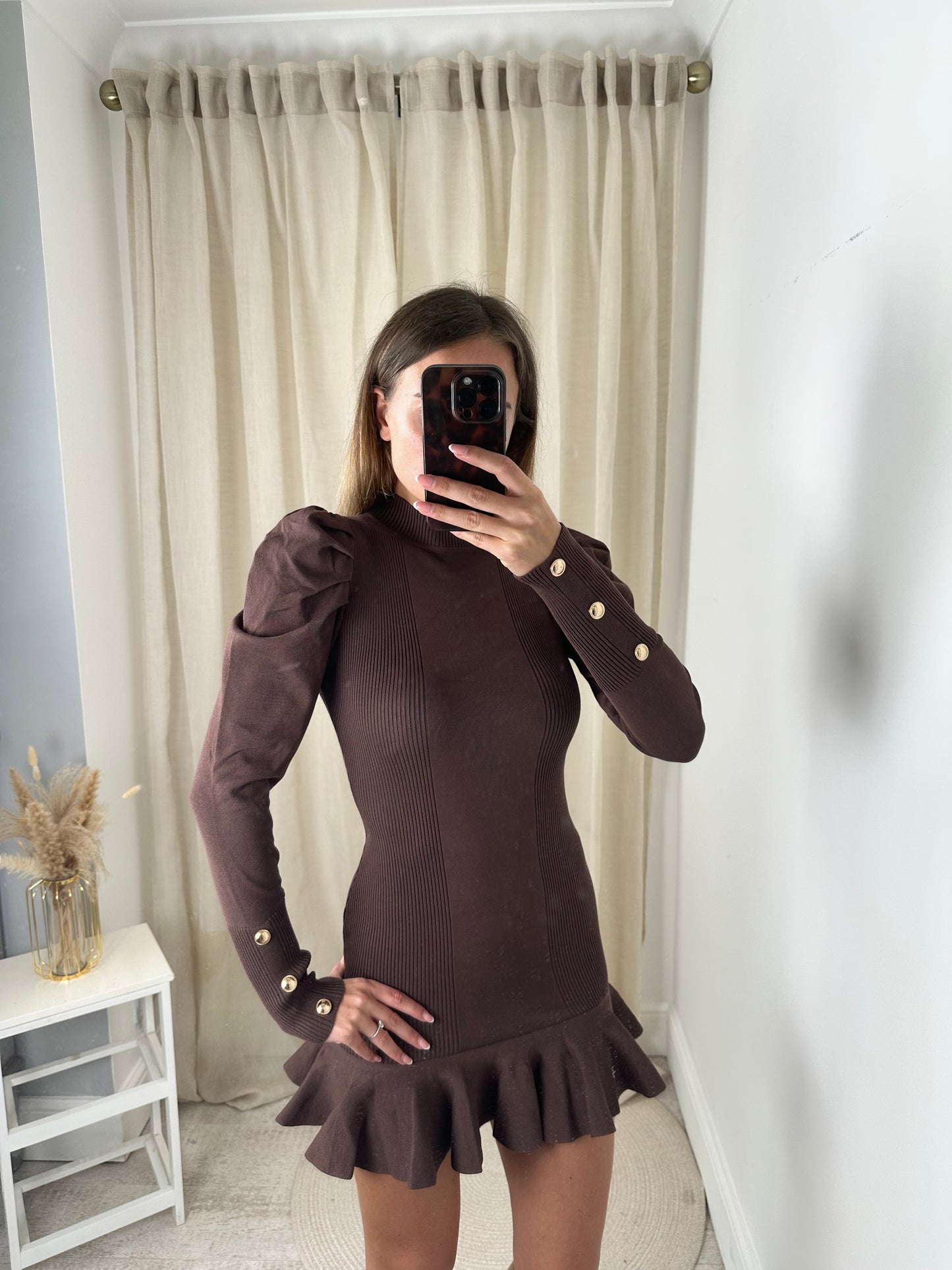 KNIT PEPLUM DRESS