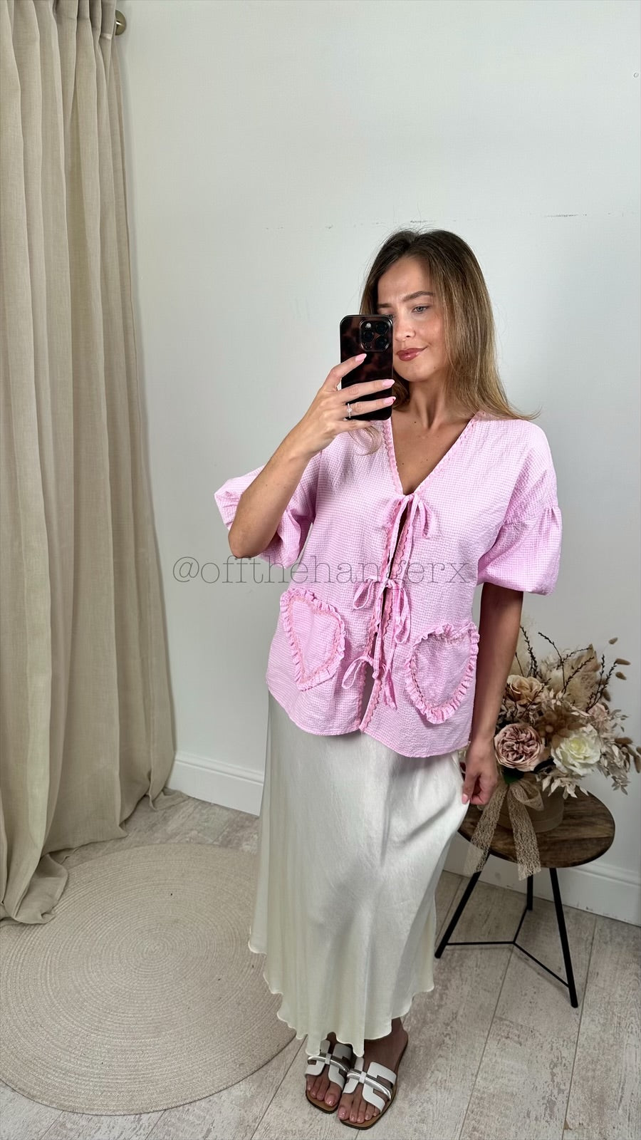 HATTIE GINGHAM TIE FRONT SHIRT