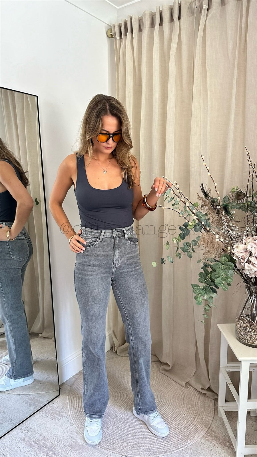 TESSA HIGH WAIST ACID WASH WIDE FIT JEANS