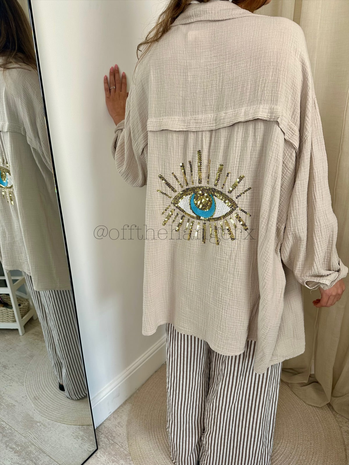 ELMA SEQUIN CHEESECLOTH SHIRT