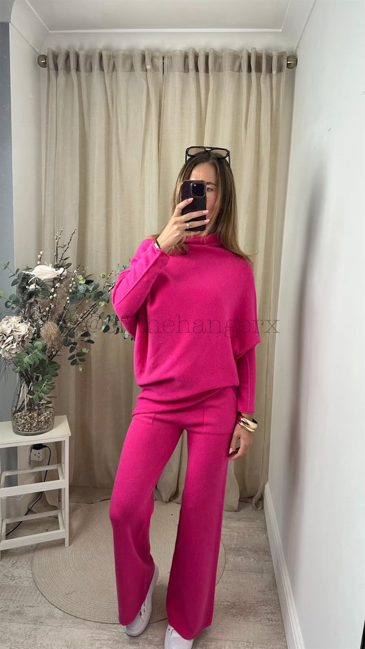 MABEL SOFT KNITTED ASYMMETRICAL SET (SPRING COLOURS)
