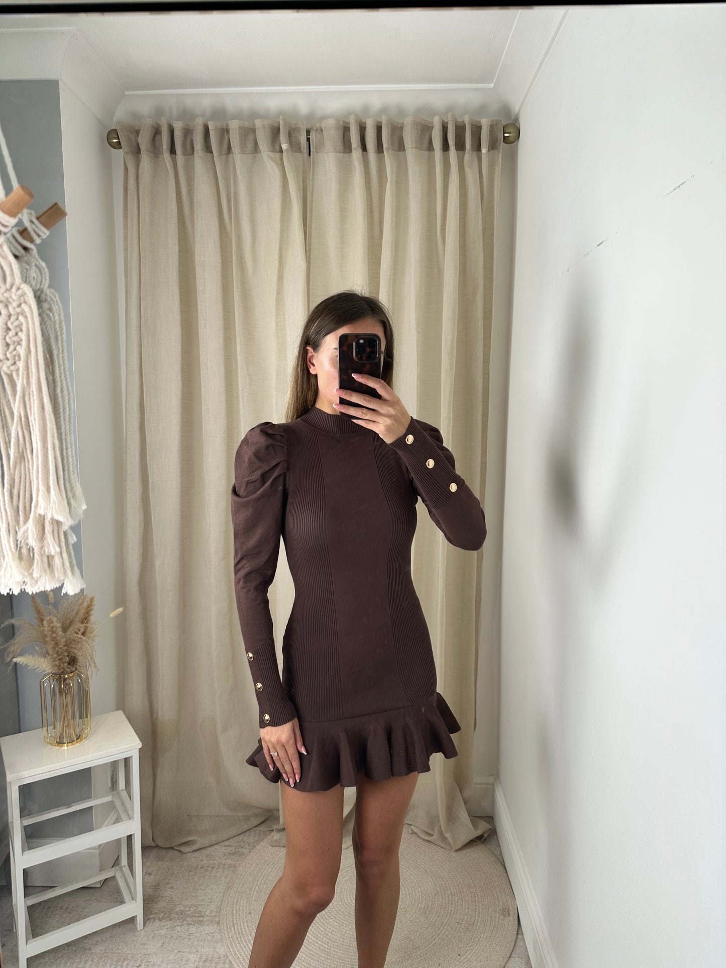 KNIT PEPLUM DRESS