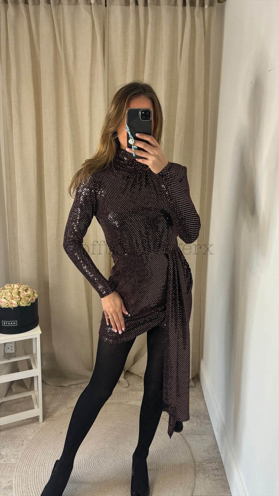 LEXI HIGH NECK DRAPE DRESS