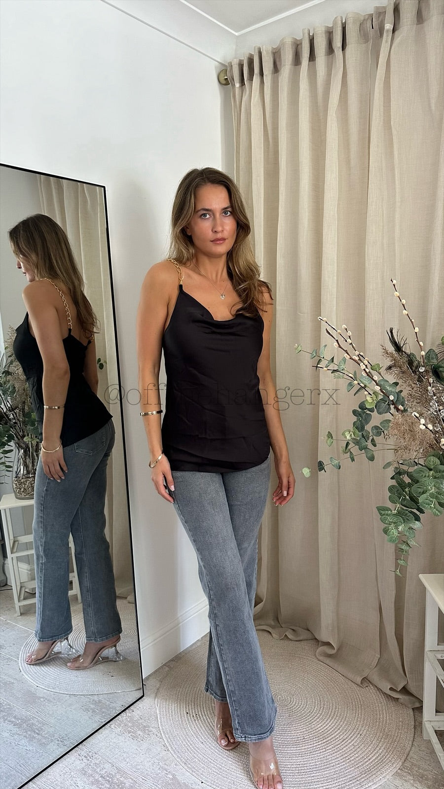 KATIE CHAIN DRAPE BLOUSE