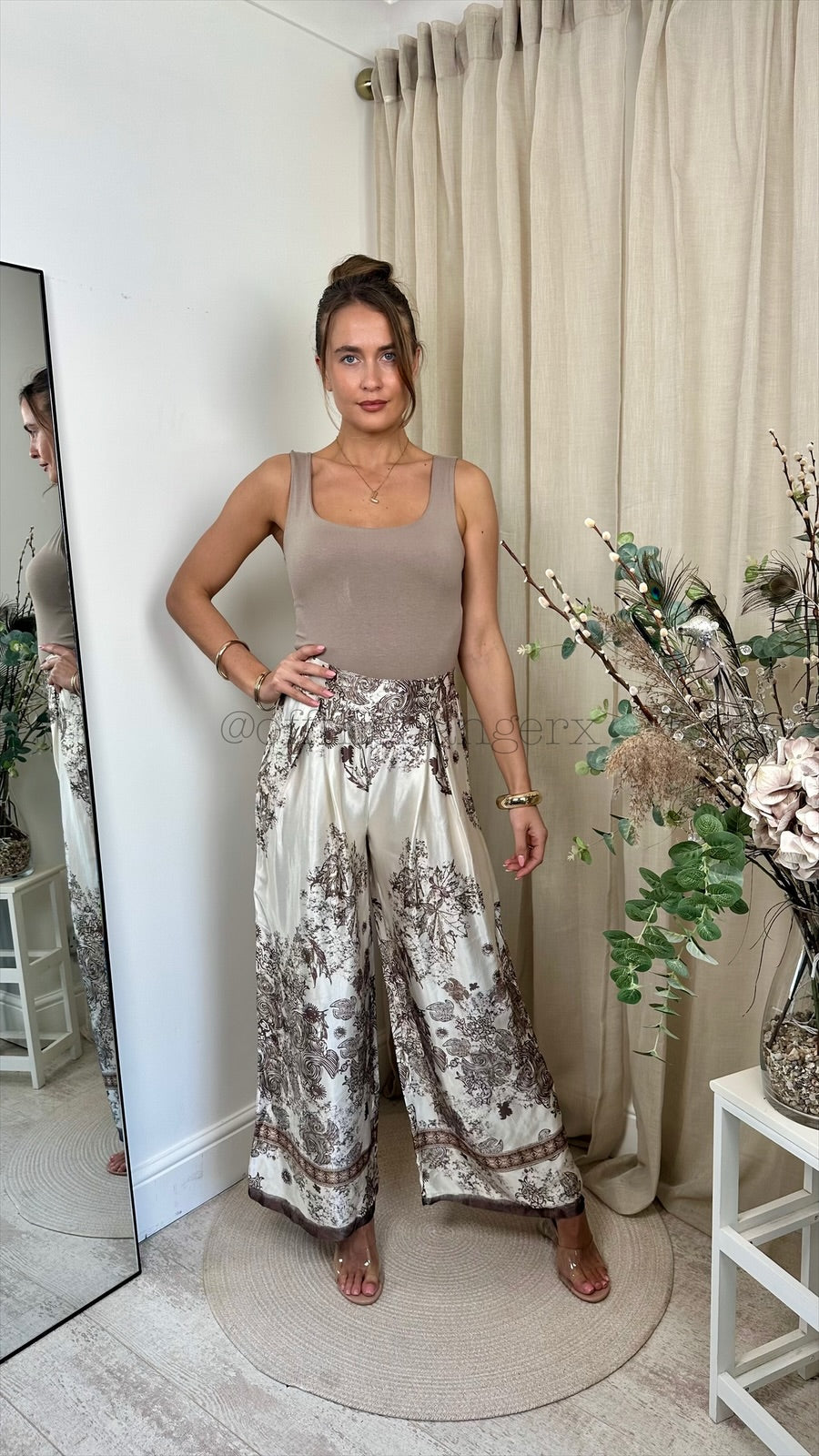 LIBBY PATTERNED HIGH WAIST TROUSERS