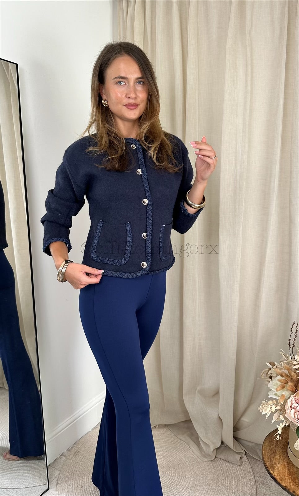 CHANEL FINE KNIT DENIM THREAD CARDIGAN