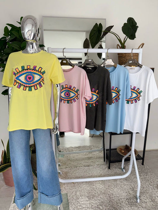 EYE EMBELLISHED T-SHIRT