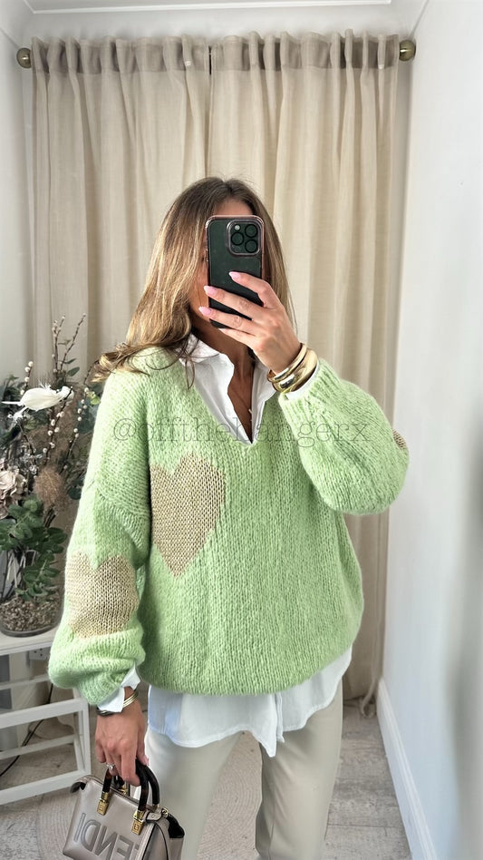 LAYLA METALLIC HEART JUMPER