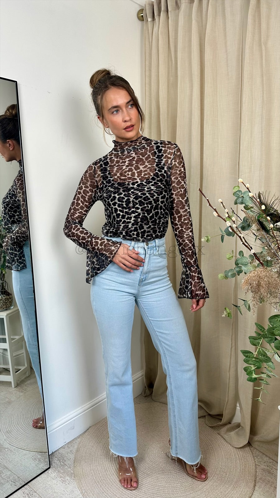 ZETTA ANIMAL PRINT MESH TOP