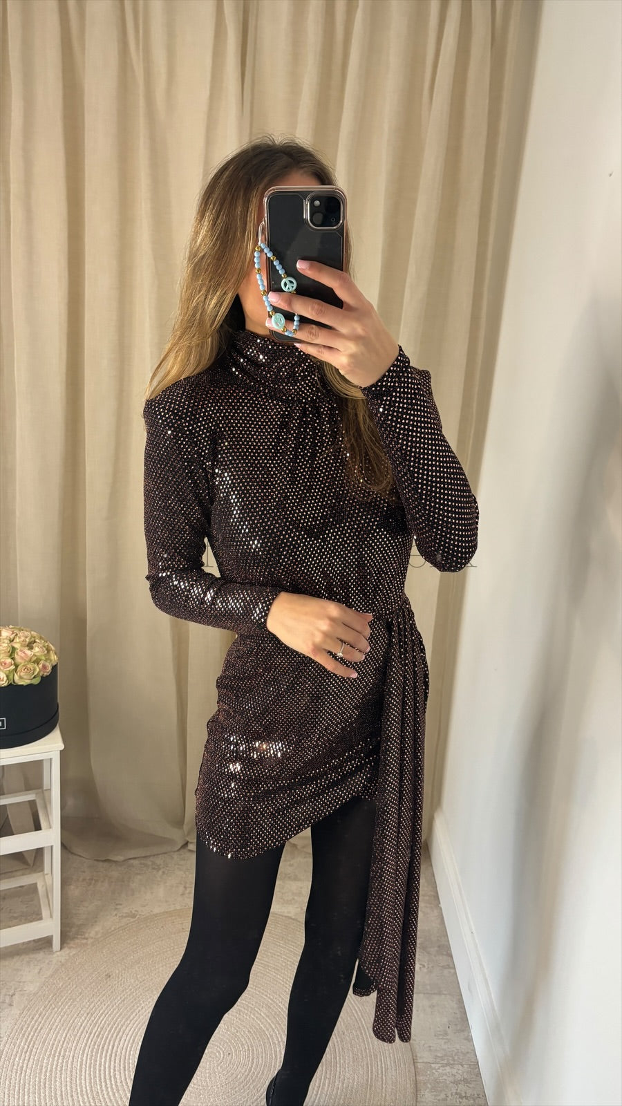 LEXI HIGH NECK DRAPE DRESS
