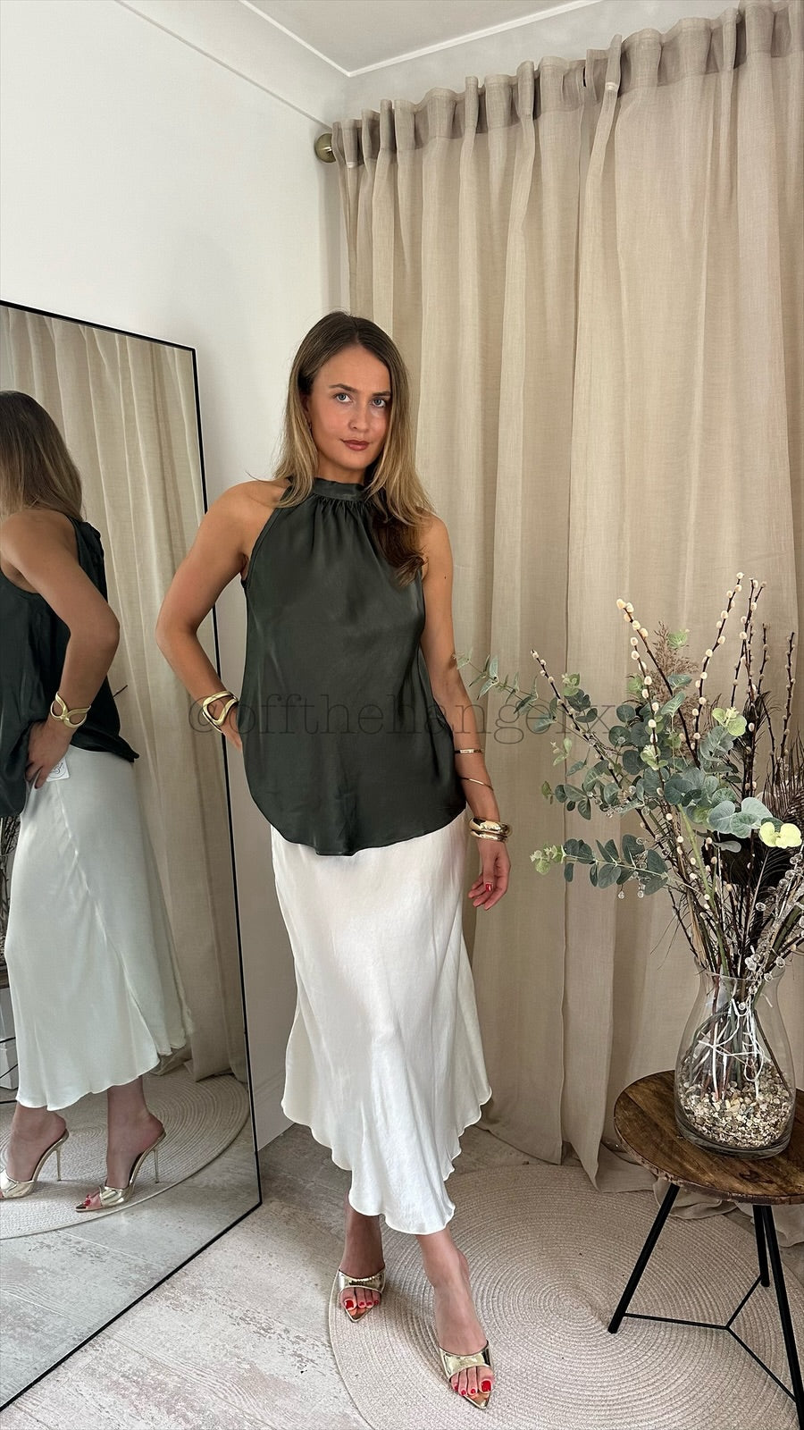 LIZZY SILK MIDI SKIRT