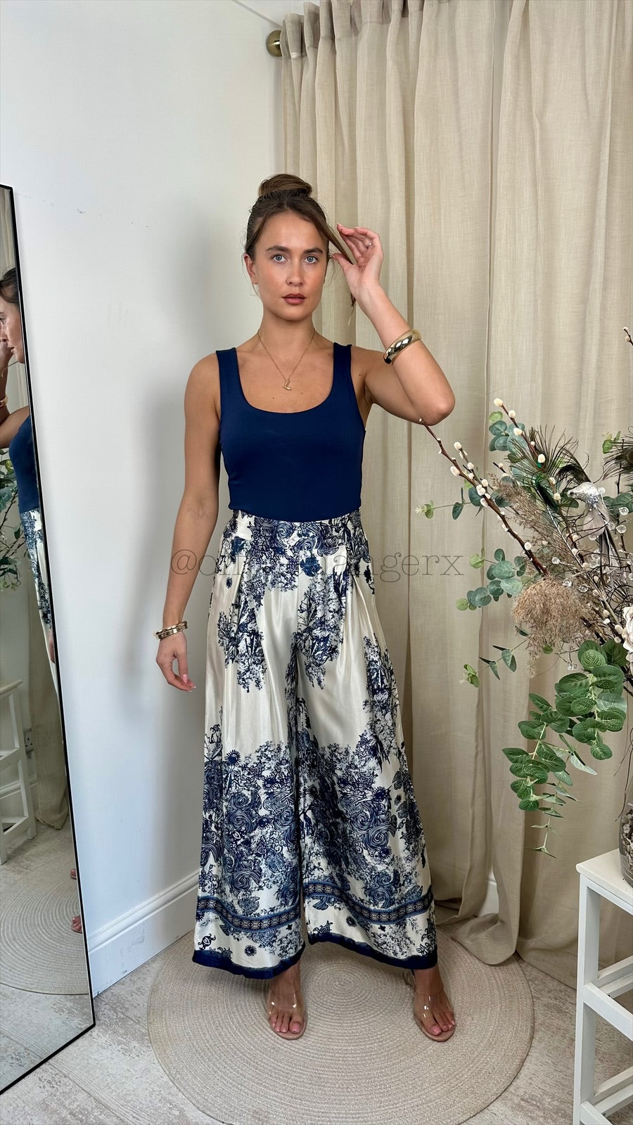 LIBBY PATTERNED HIGH WAIST TROUSERS