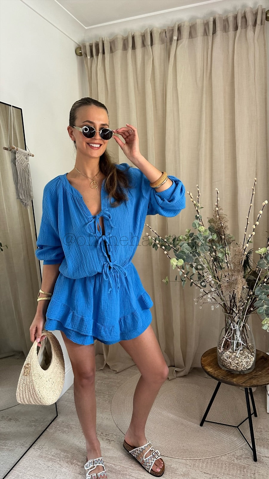 PIPPA CHEESECLOTH TIE PLAYSUIT