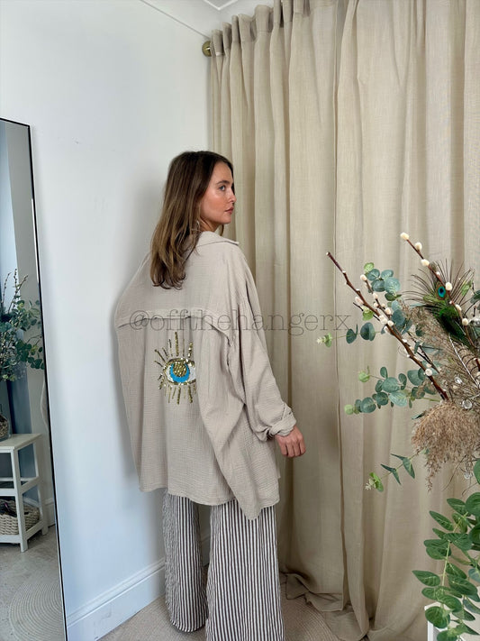 ELMA SEQUIN CHEESECLOTH SHIRT