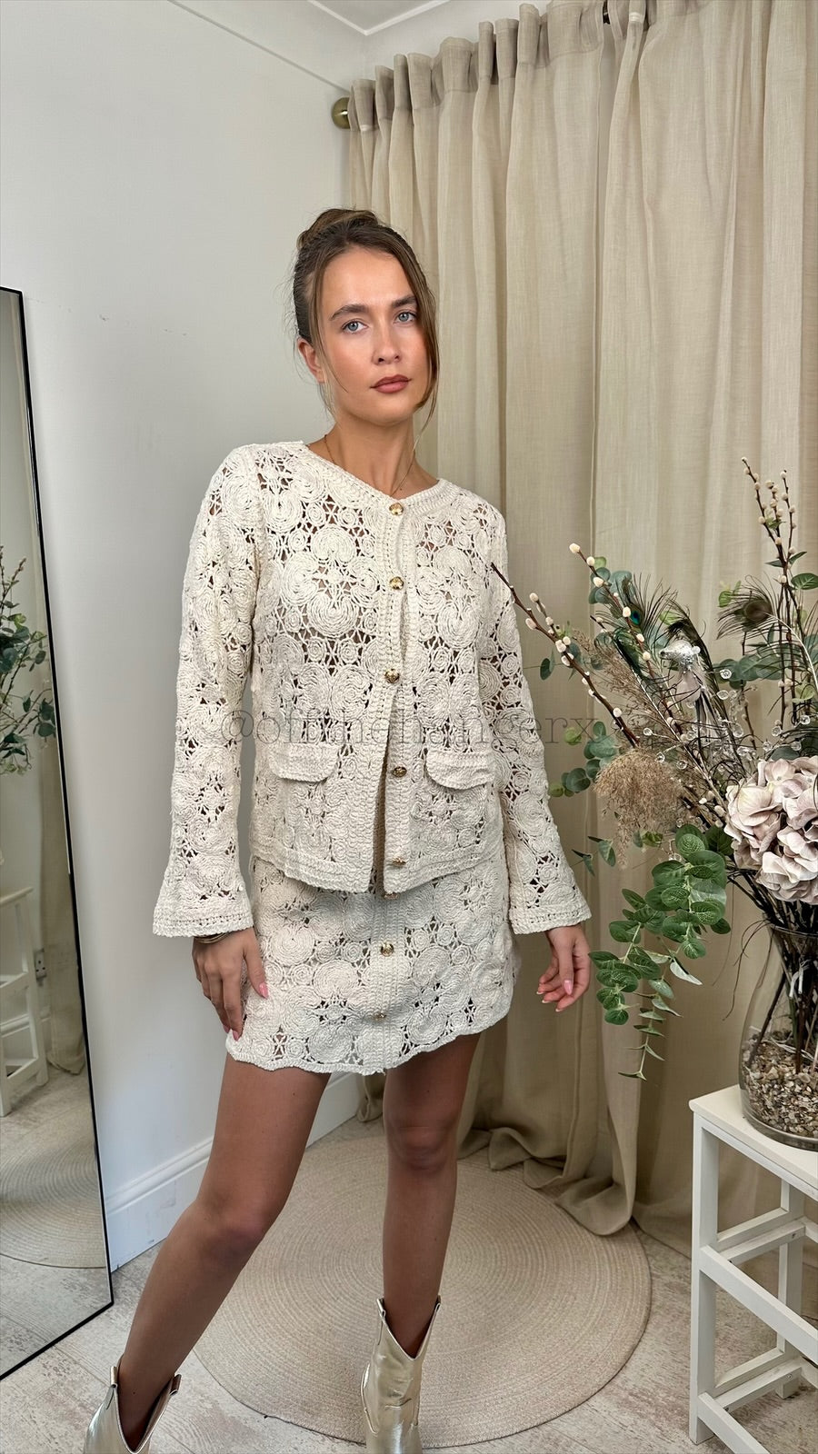 CHANEL CROCHET SKIRT SET