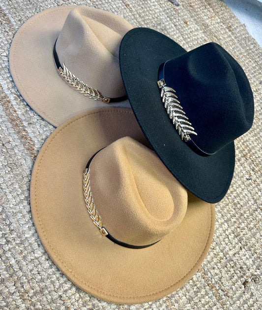 LEAH EMBELLISHED FEDORA HAT